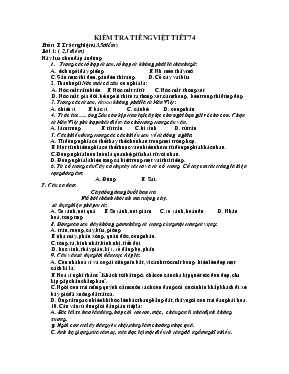 Kiểm tra tiếng Việt - Tiết 74